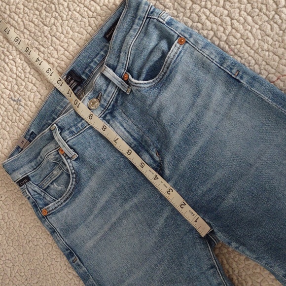 Citizens Of Humanity Size 25 Rocket Crop Midrise Skinny Distressed Blue Jeans - Picture 10 of 16